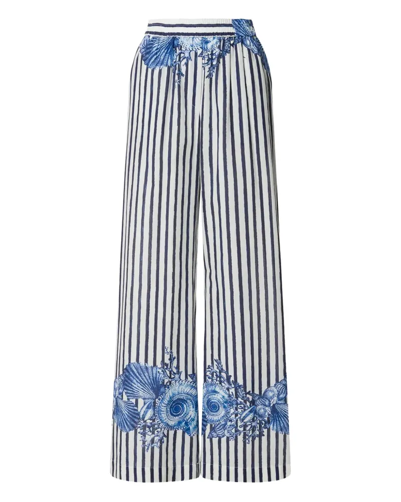 Alberta Ferretti Gestreifte Hose - Weiß Weiß