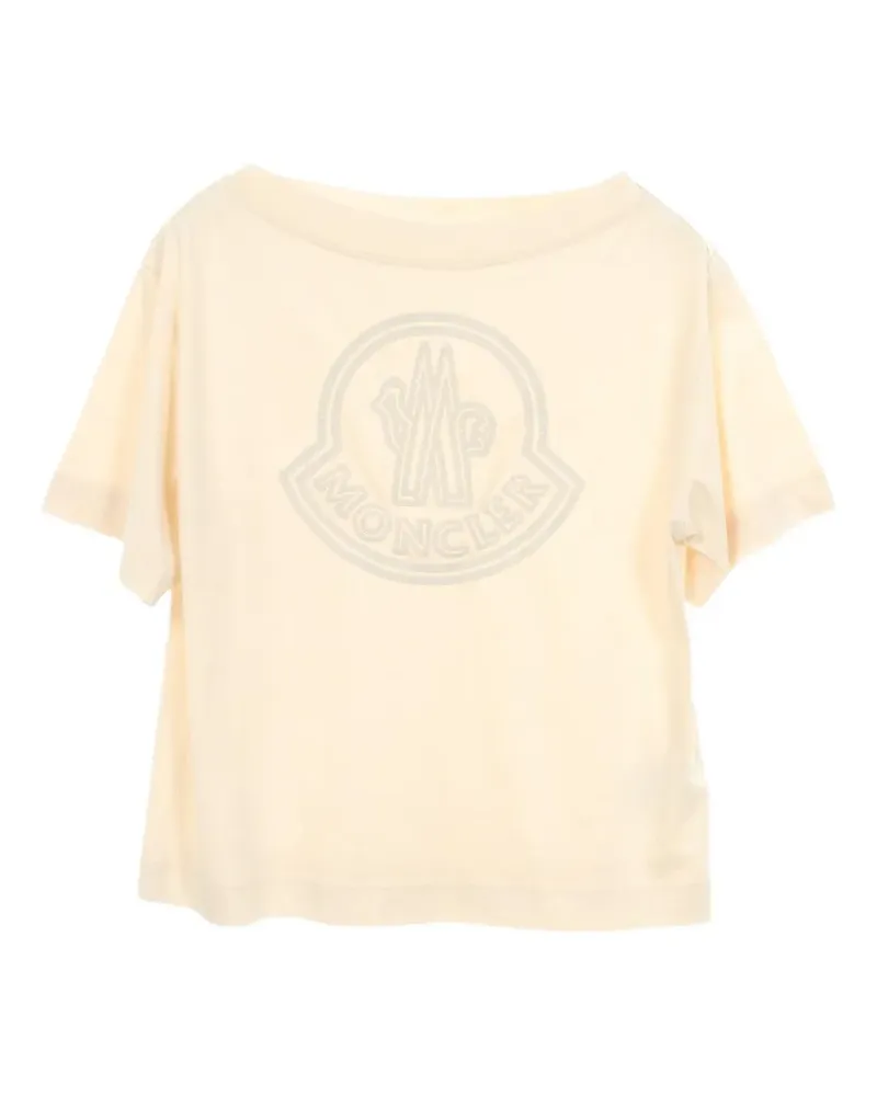 Moncler 2010s logo boat neck T-shirt - Nude Nude