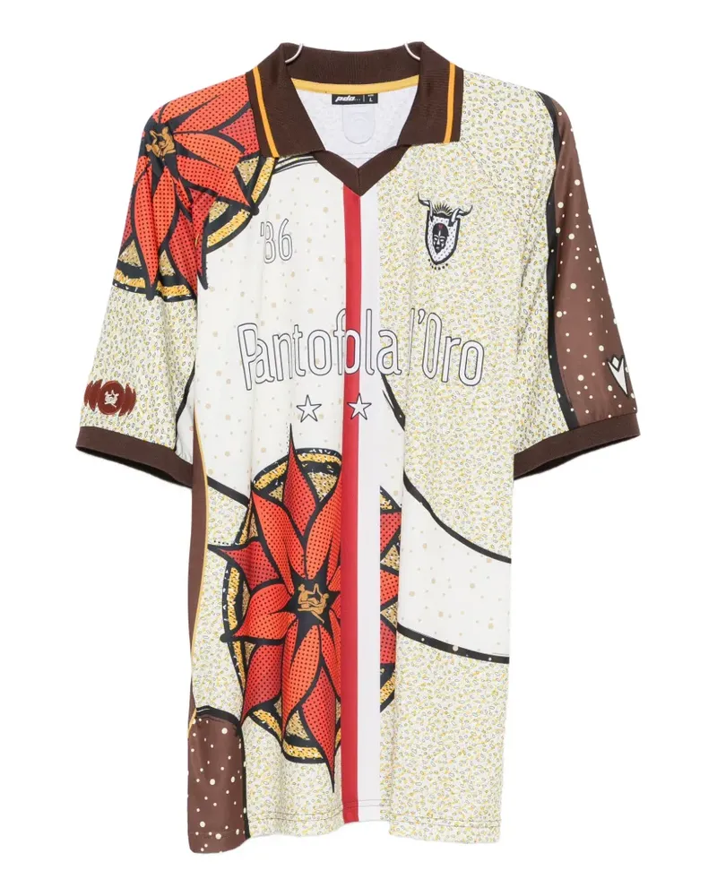 Pantofola d´Oro PDO x Thebe Magugu graphic-print polo T-shirt - Nude Nude