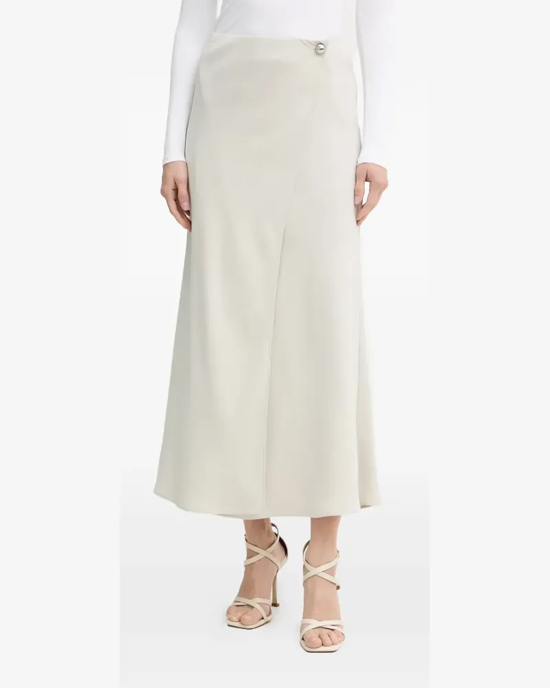 Armani Exchange button-detail midi skirt - Nude Nude