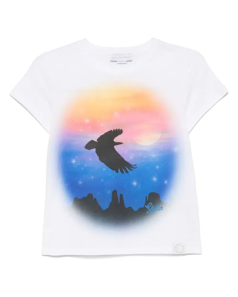 Stella McCartney T-Shirt mit Vogel-Print - Weiß Weiß