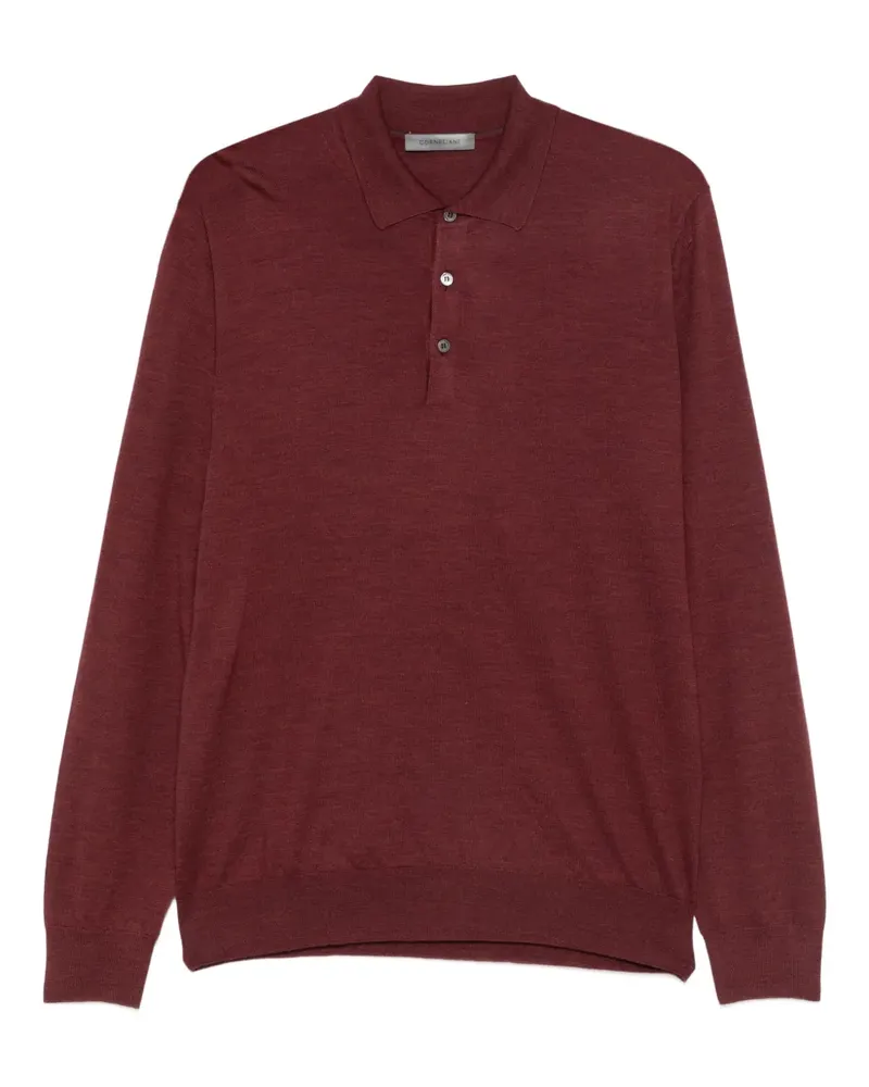 Corneliani Langärmeliges Poloshirt - Rot Rot