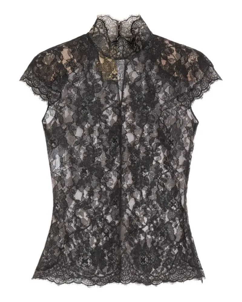 Valentino Garavani Top mit Spitze - Schwarz Schwarz