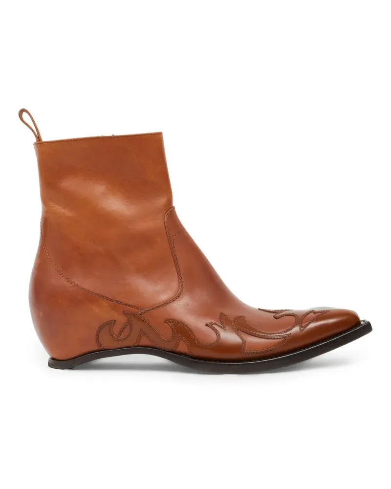 Maison Margiela Western Stiefeletten mit Flammenapplikation - Braun Braun