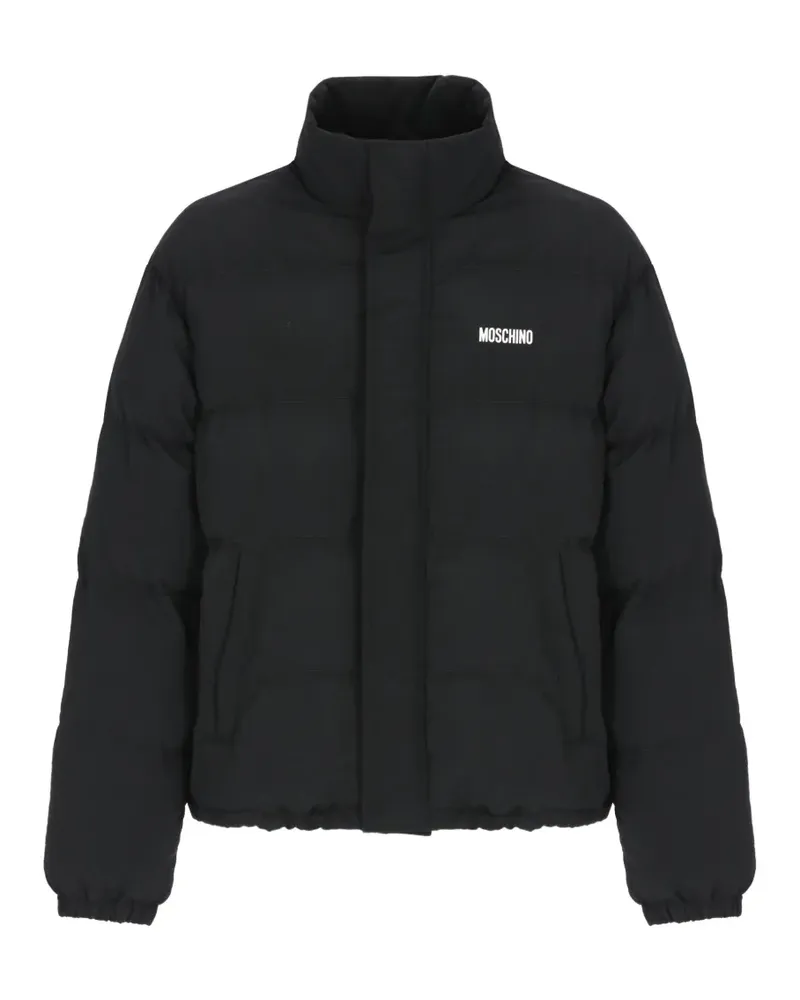 Moschino Gefütterte Jacke mit Logo-Print - Schwarz Schwarz