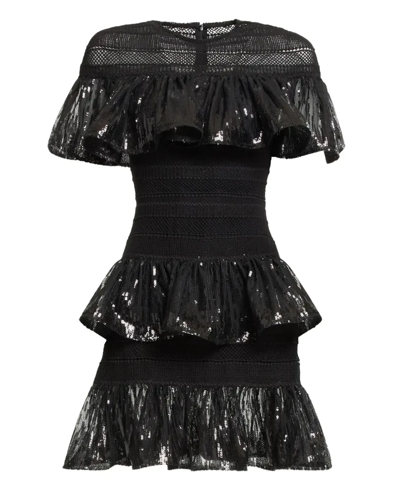 Elie Saab ruffled mini dress - Schwarz Schwarz