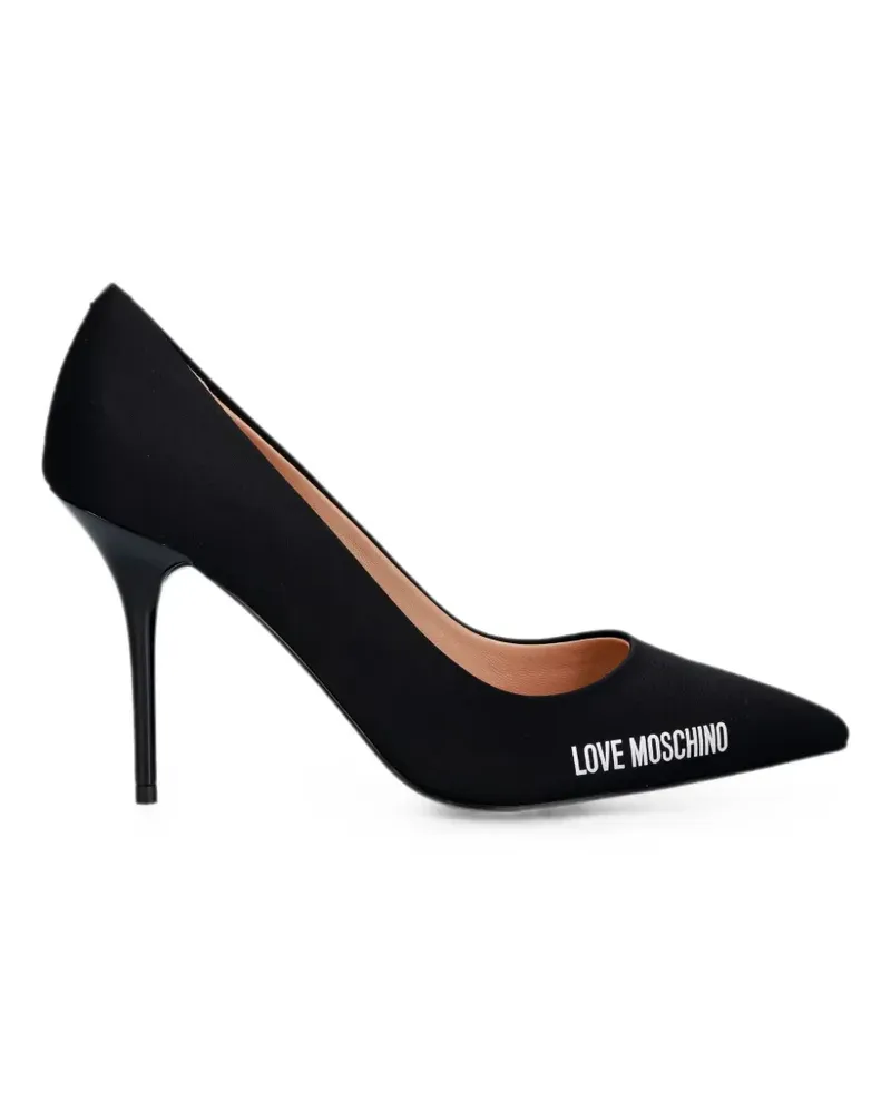 Moschino logo-print pointed-toe pumps - Schwarz Schwarz