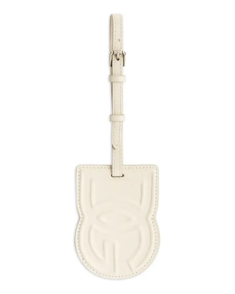 Dolce & Gabbana Schlüsselanhänger aus Kalbsleder mit DG-Logo - Nude Nude