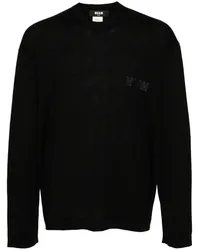 MSGM Pullover mit Logo-Print Schwarz