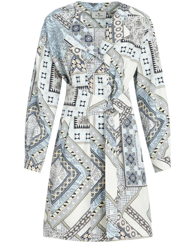 Etro Wickelkleid mit Print-Mix - Weiß Weiß