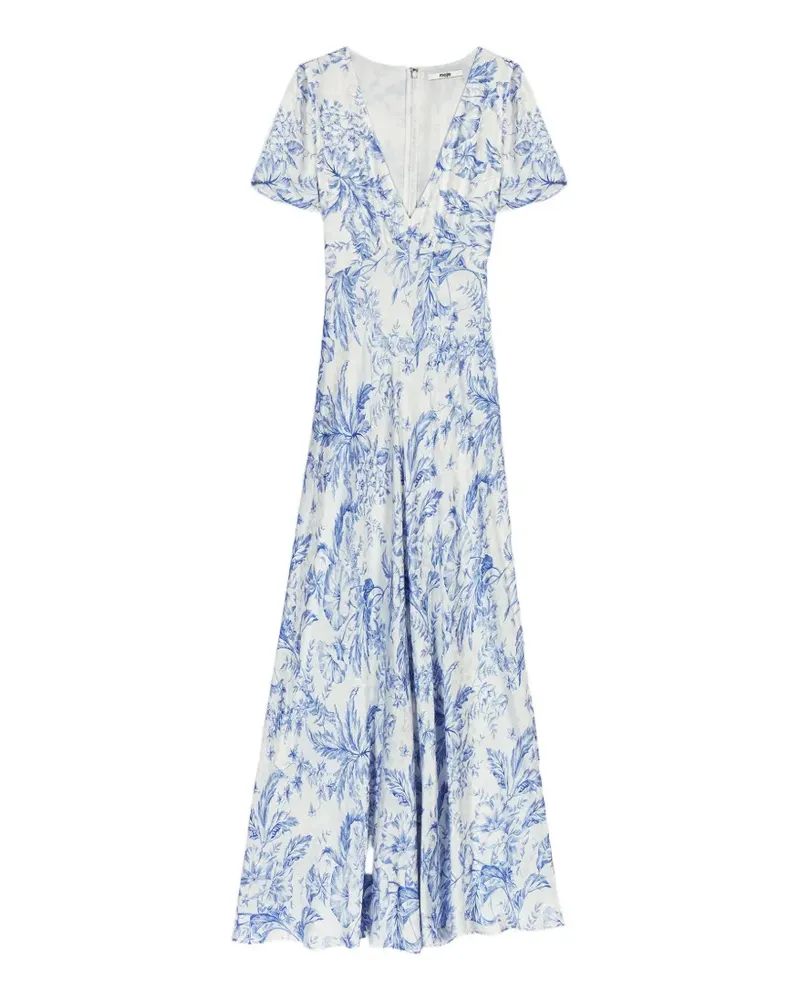 Maje floral-print maxi dress - Blau Blau