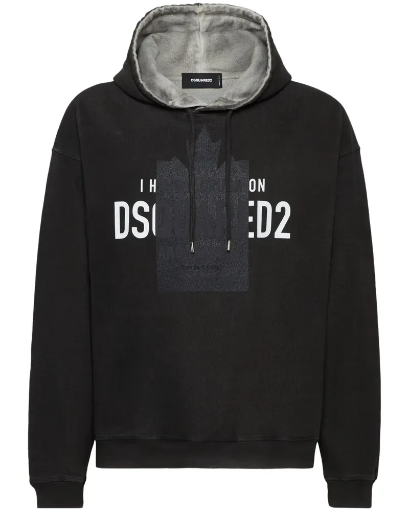 Dsquared2 Hoodie mit Logo-Print - Schwarz Schwarz
