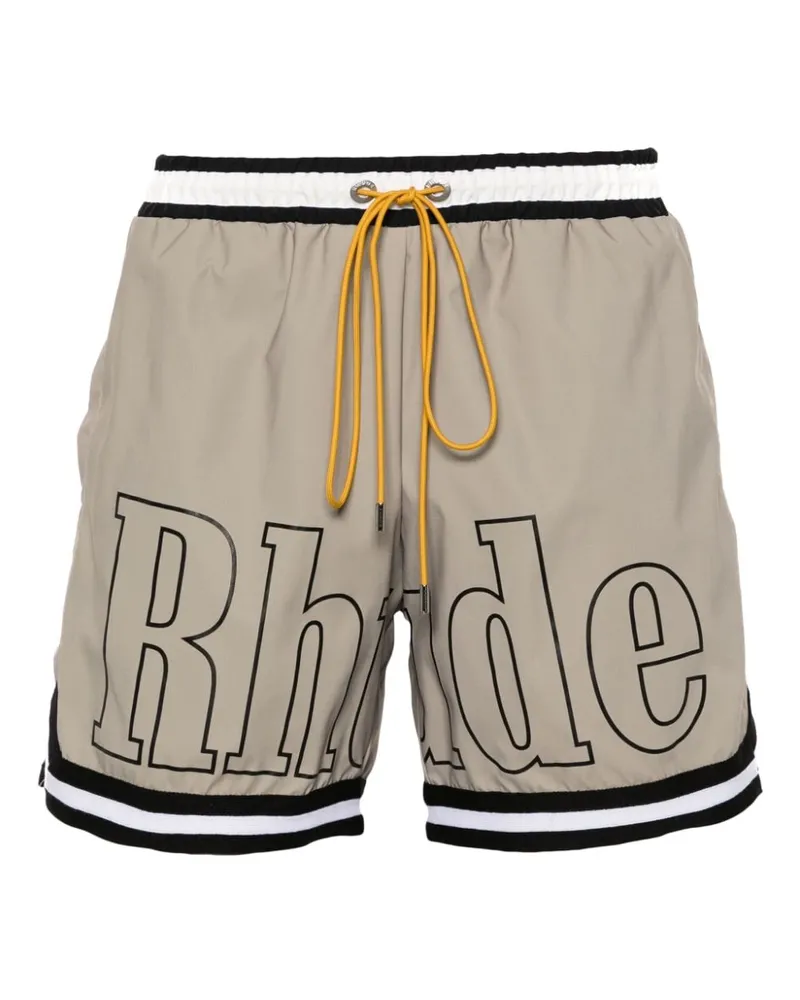 RHUDE Halbhohe Badeshorts - Grün Grün