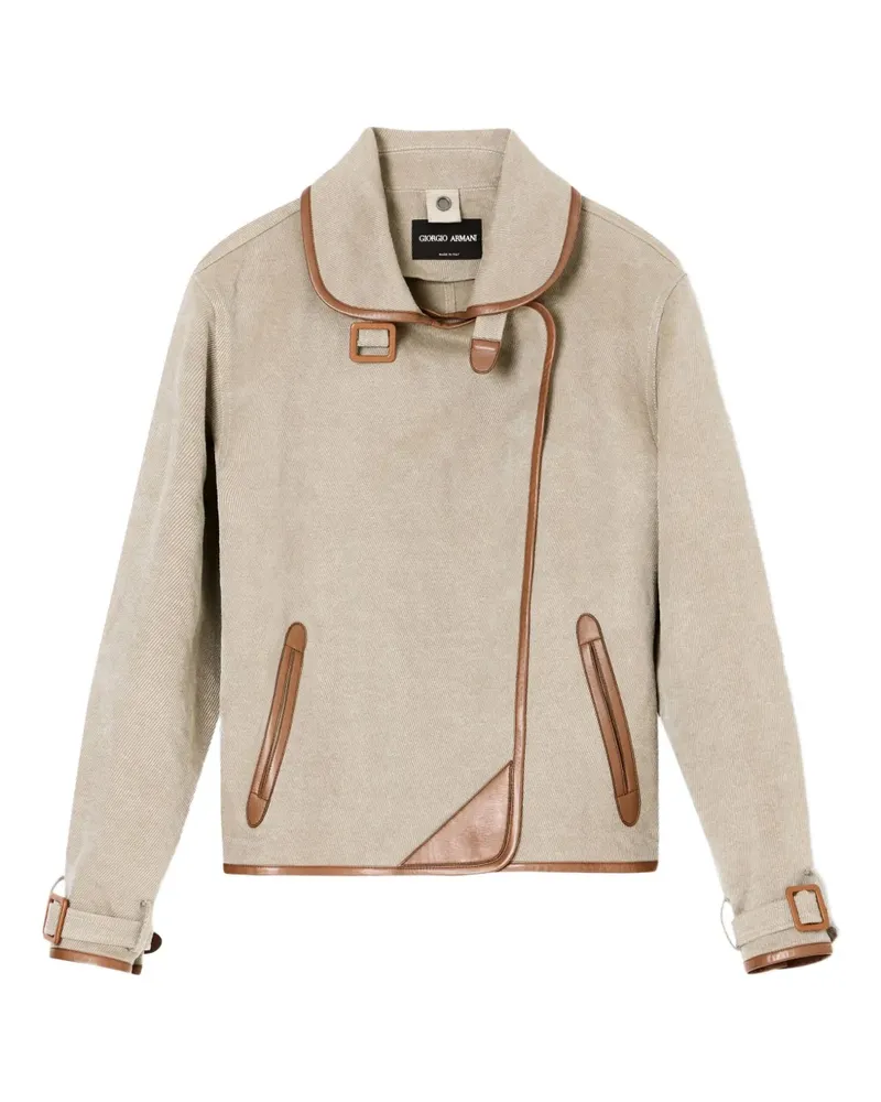Giorgio Armani Jacke mit Kontrastdetails an den Schnallenbündchen - Nude Nude