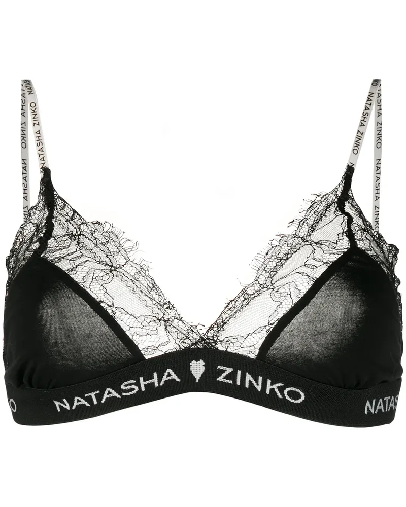 Natasha Zinko Triangel-BH aus Spitze - Schwarz Schwarz