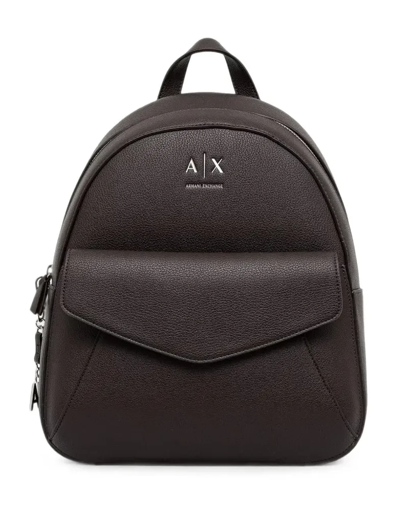 Armani Exchange Rucksack mit Logo-Print und gekörnter Struktur - Braun Braun