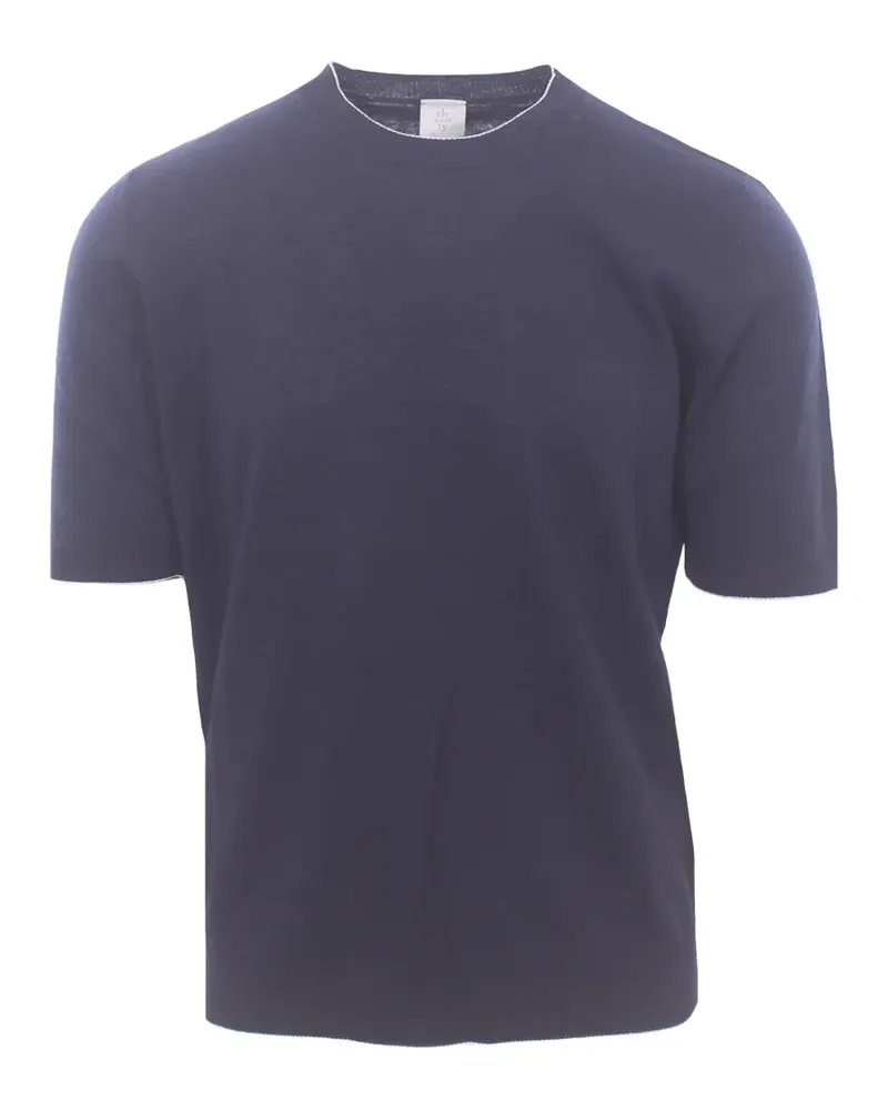 Eleventy contrast-trim T-shirt - Blau Blau