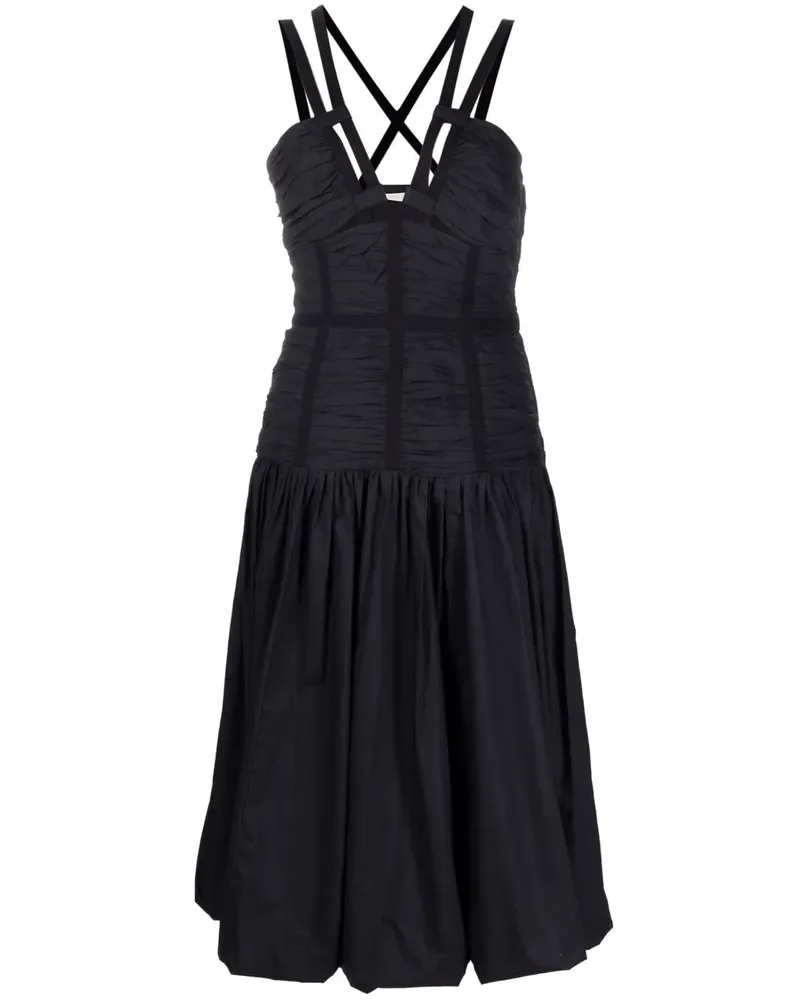 Ulla Johnson Kleid mit V-Ausschnitt - Schwarz Schwarz