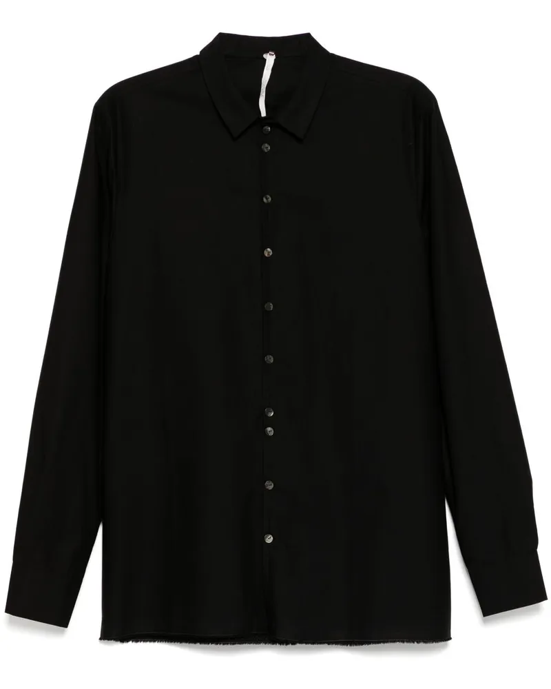 Label Under Construction Hemd mit ungesäumten Kanten - Schwarz Schwarz