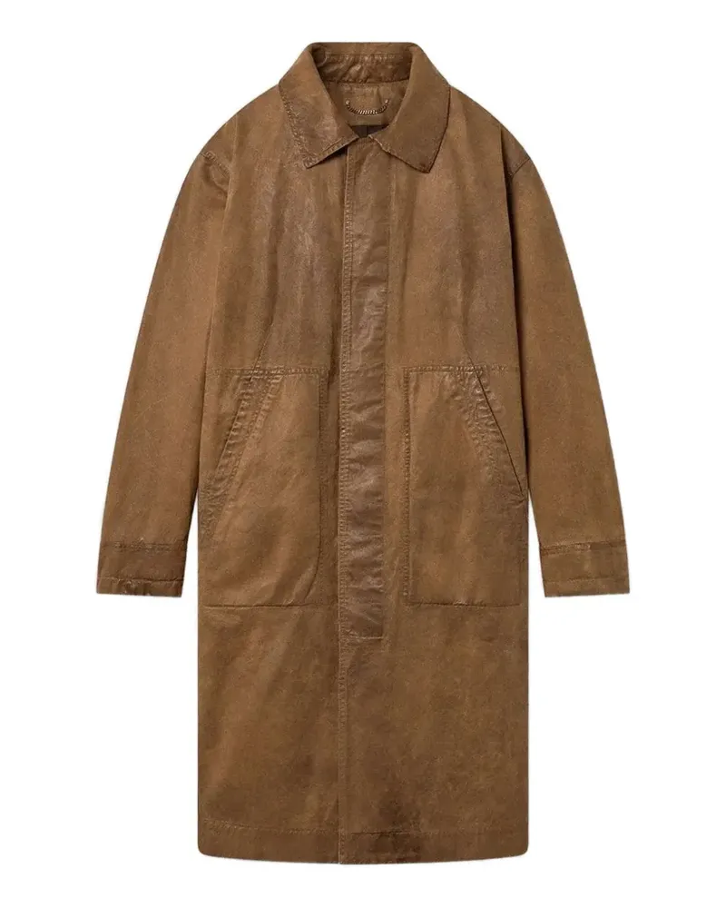Golden Goose patch-pocket trench coat - Braun Braun