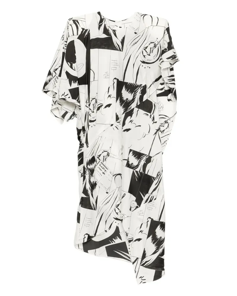 JNBY Kurzärmeliges Seidenkleid mit T-Form - Weiß Weiß