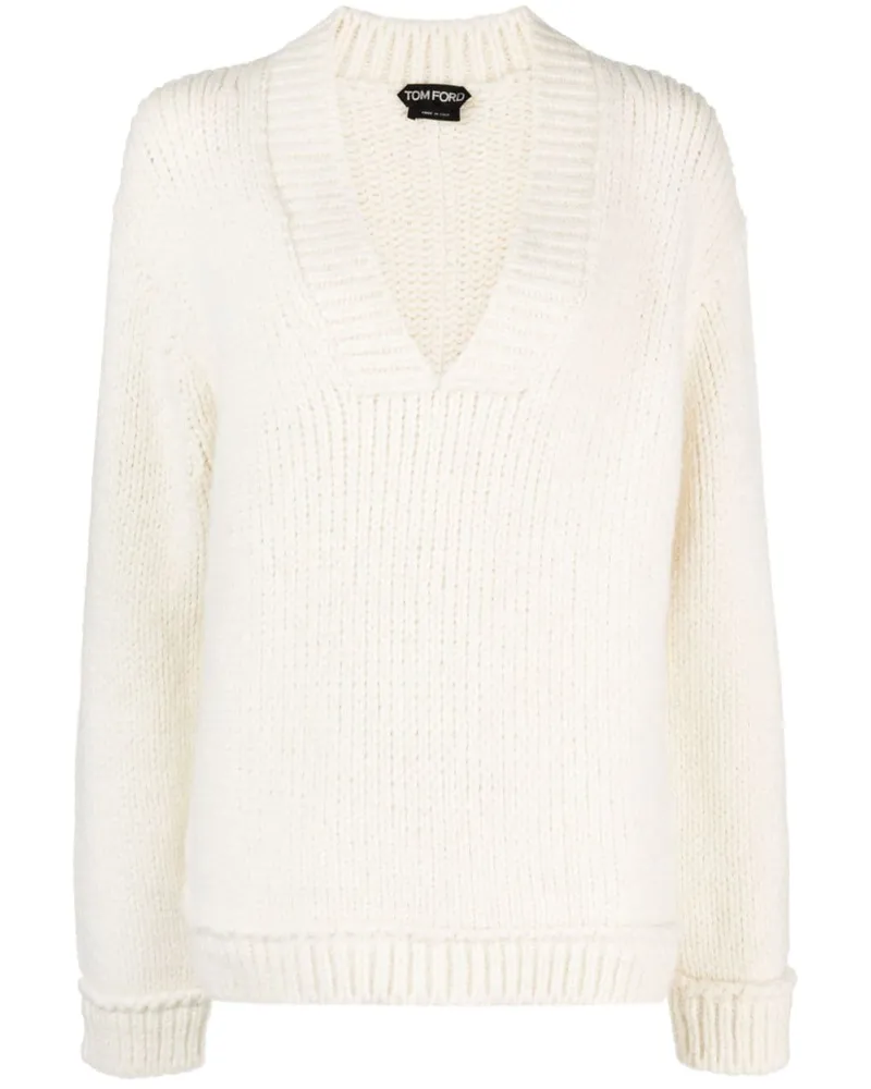 Tom Ford Pullover mit V-Ausschnitt - Weiß Weiß