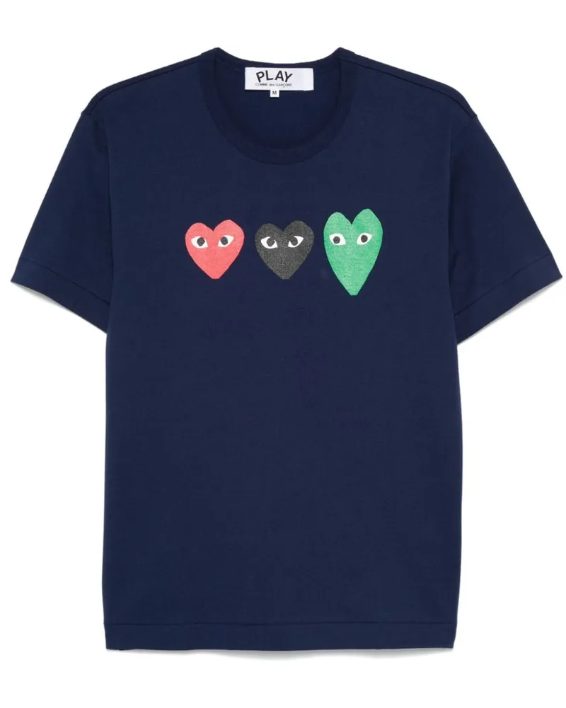Comme des Garçons T-Shirt mit Herz-Print - Blau Blau