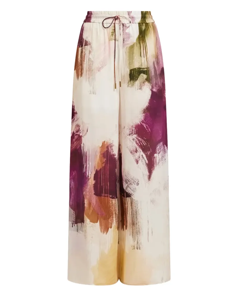 Aje. Atomic Palazzohose aus Seide - Nude Nude