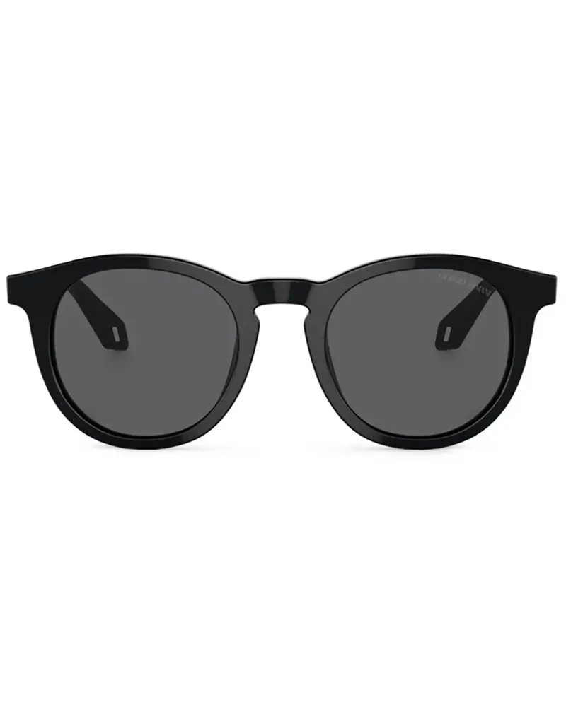 Giorgio Armani Sonnenbrille mit rundem Gestell - Schwarz Schwarz