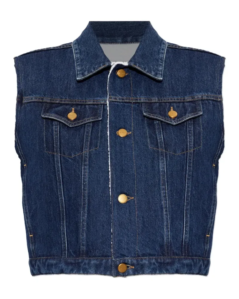 Jil Sander Weste aus Denim - Blau Blau