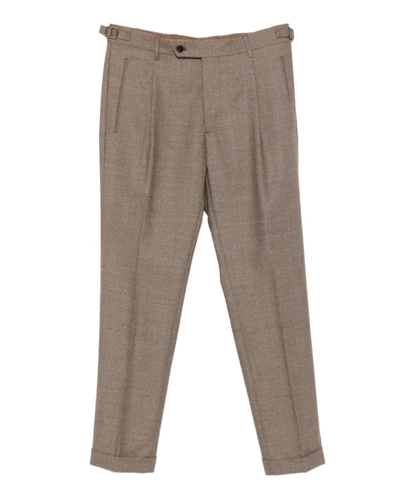 Berwich Hose mit Bundfalten - Braun Braun