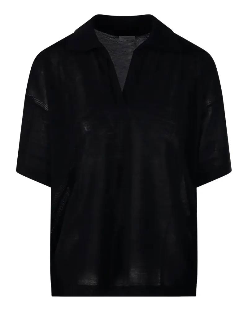 Roberto Collina collared V-neck T-shirt - Schwarz Schwarz