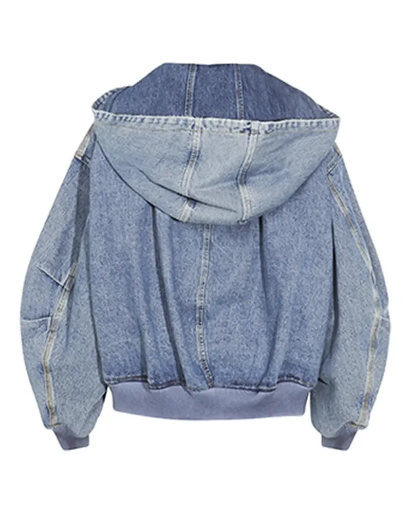 ATTICO Jeans-Bomberjacke mit Kapuze - Blau Blau