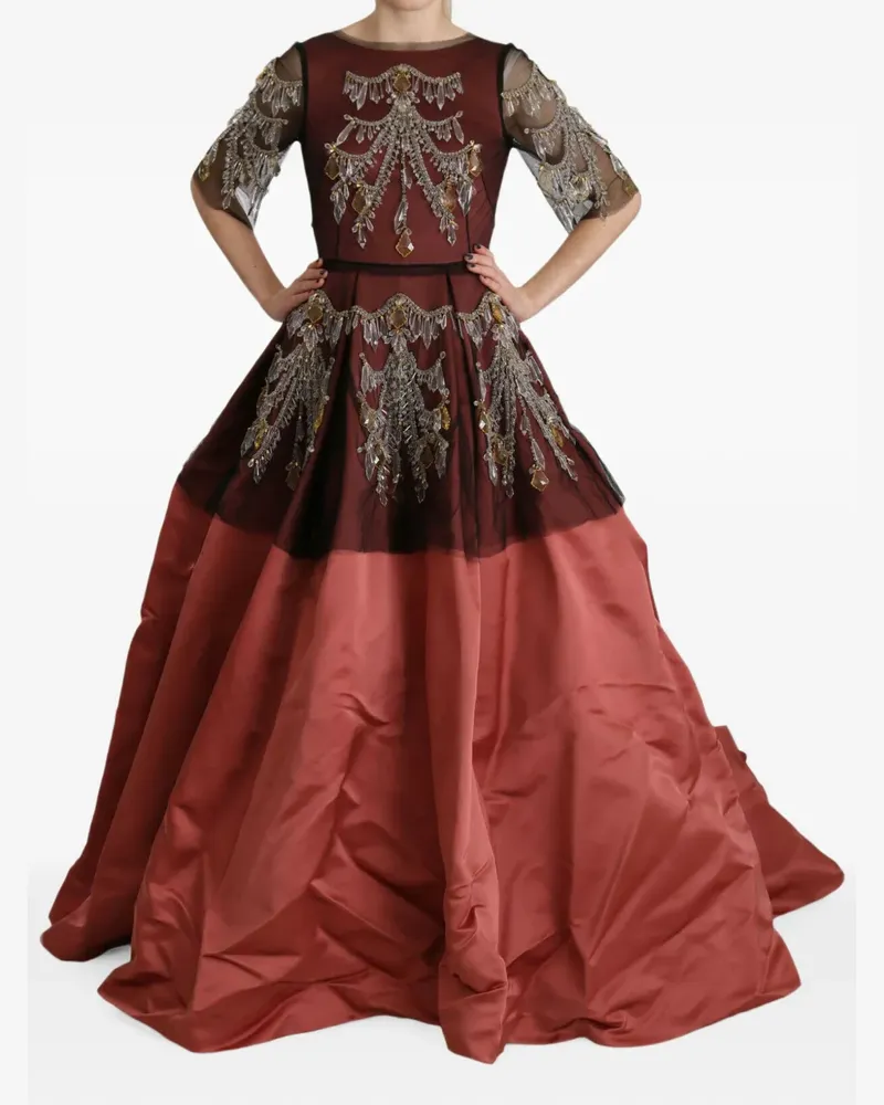 Dolce & Gabbana Maxikleid mit Kristallverzierung - Rot Rot
