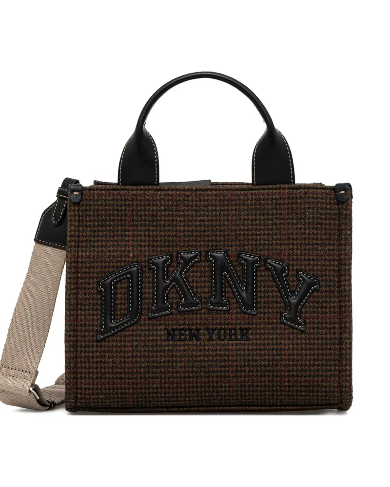DKNY check-appliqué tote bag - Braun Braun