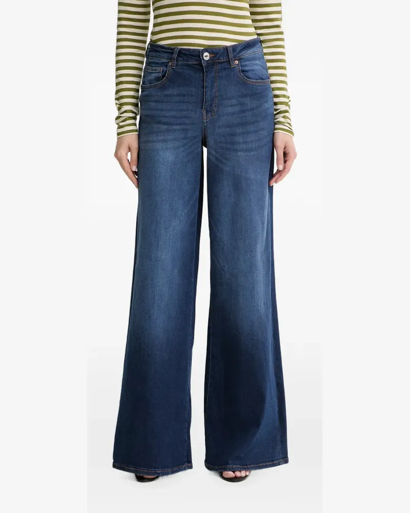 Fracomina Wide-Leg-Jeans - Blau Blau