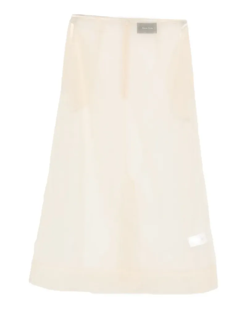 Simone Rocha sheer-mesh midi skirt - Nude Nude