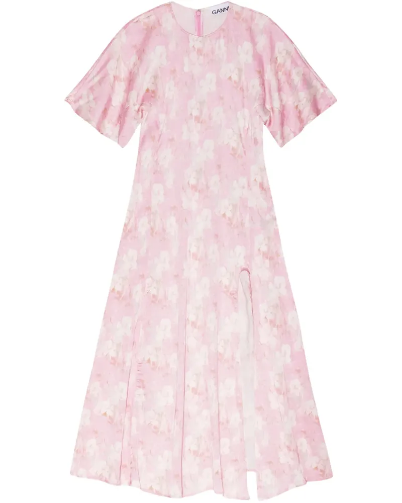 Ganni Maxikleid mit Print - Rosa Rosa