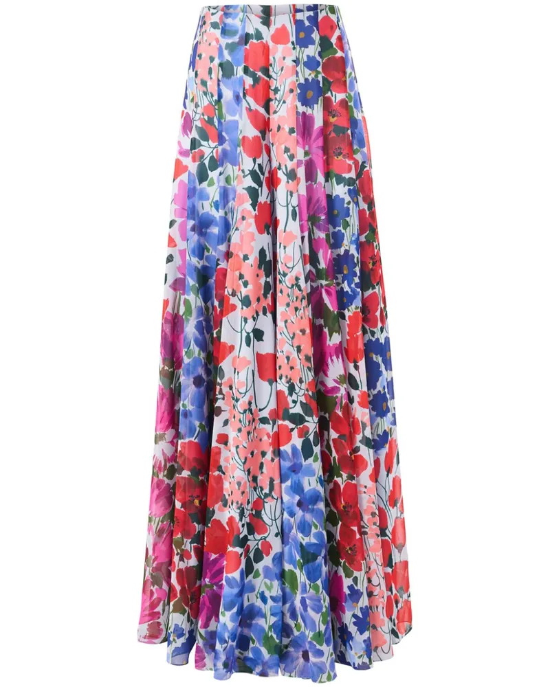 Carolina Herrera New York Palazzohose mit Jardin-Print - Rot Rot