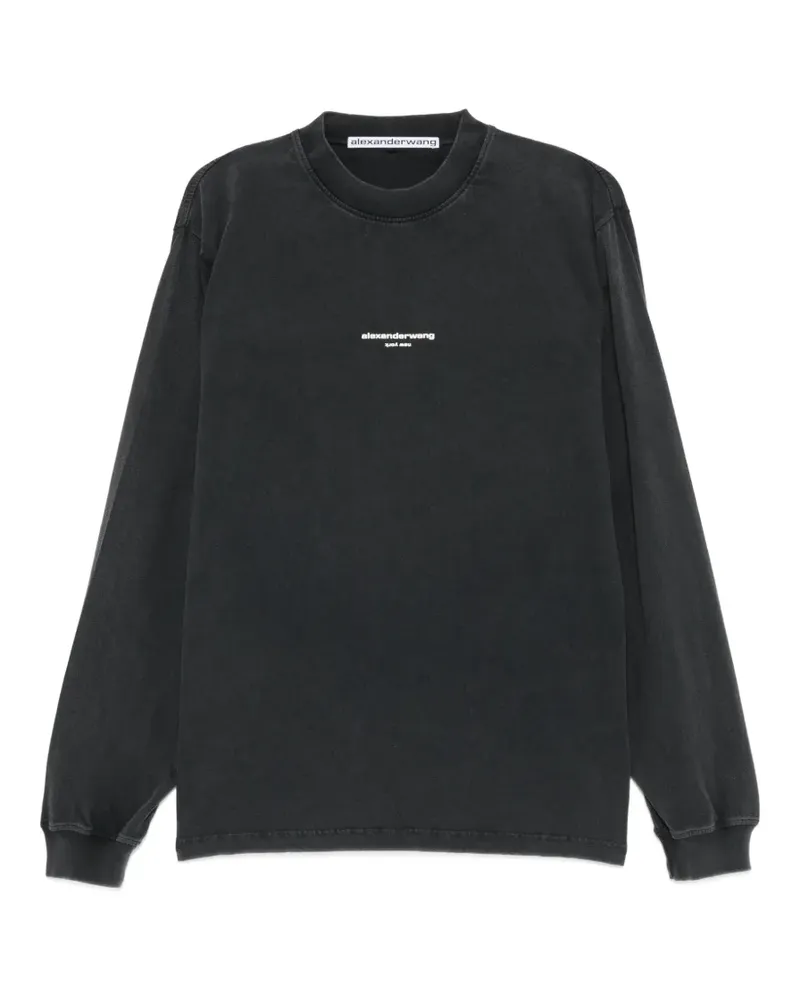 Alexander Wang logo-print long-sleeve T-shirt - Schwarz Schwarz