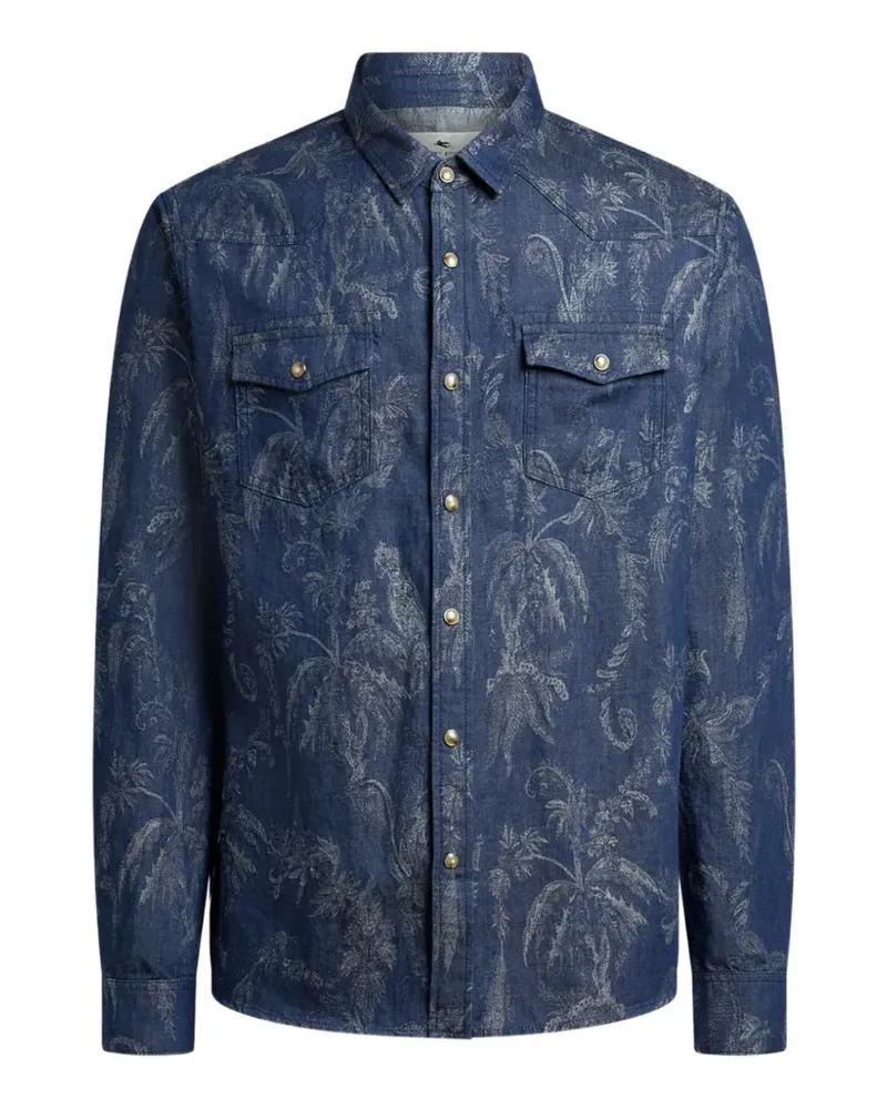 Etro Hemd mit durchgehendem Jacquard-Motiv - Blau Blau