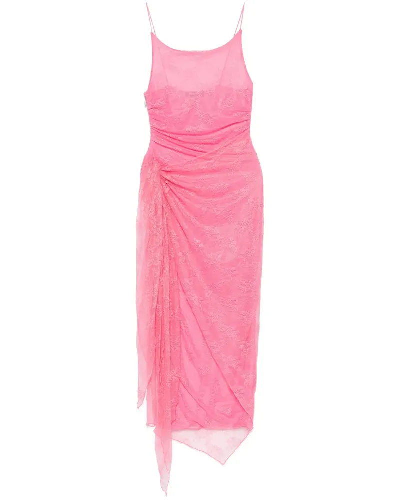ROTATE Birger Christensen Midikleid aus Spitze - Rosa Rosa