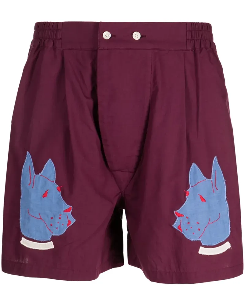 BODE Shorts mit Dobermann-Applikation - Violett Violett