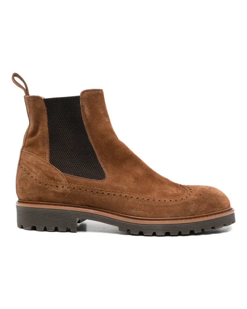 Eleventy Chelsea-Boots mit Budapestermuster - Braun Braun