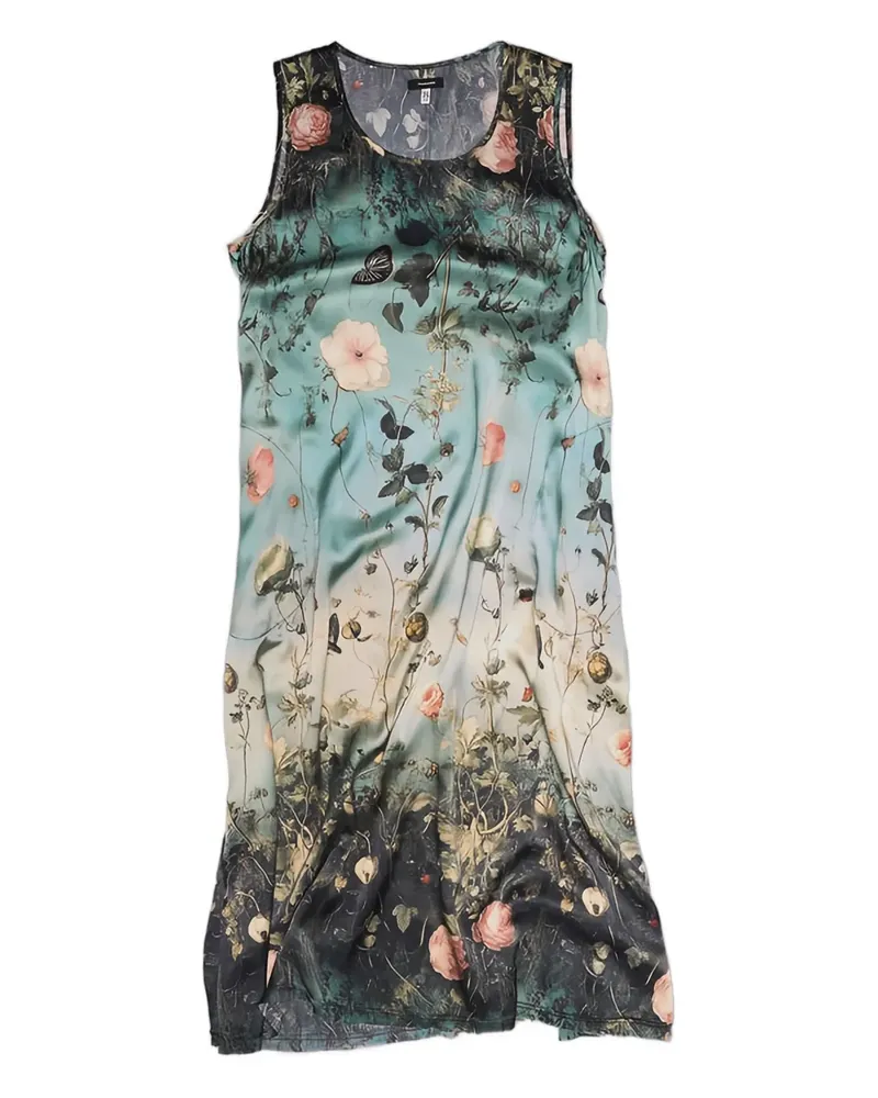 R13 floral-print sleeveless midi dress - Blau Blau