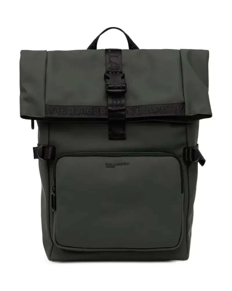 Karl Lagerfeld logo-tape buckle-fastening backpack - Grün Grün