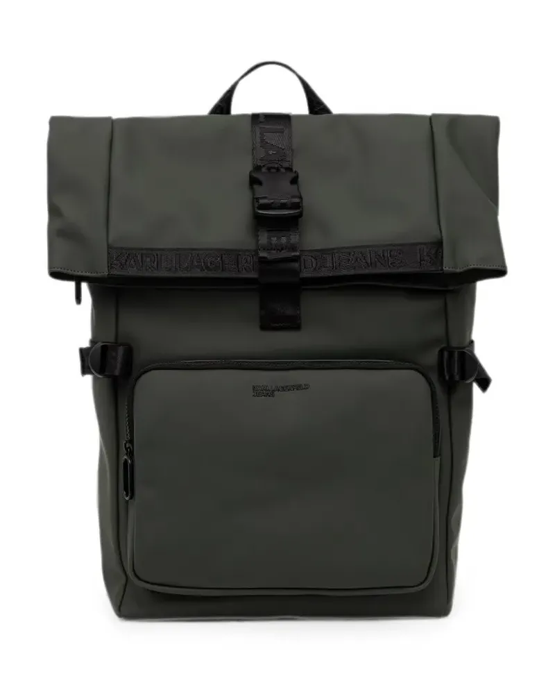 Karl Lagerfeld logo-tape buckle-fastening backpack - Grün Grün