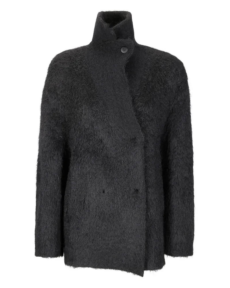 Boboutic Doppelreihige Jacke mit Stehkragen - Schwarz Schwarz