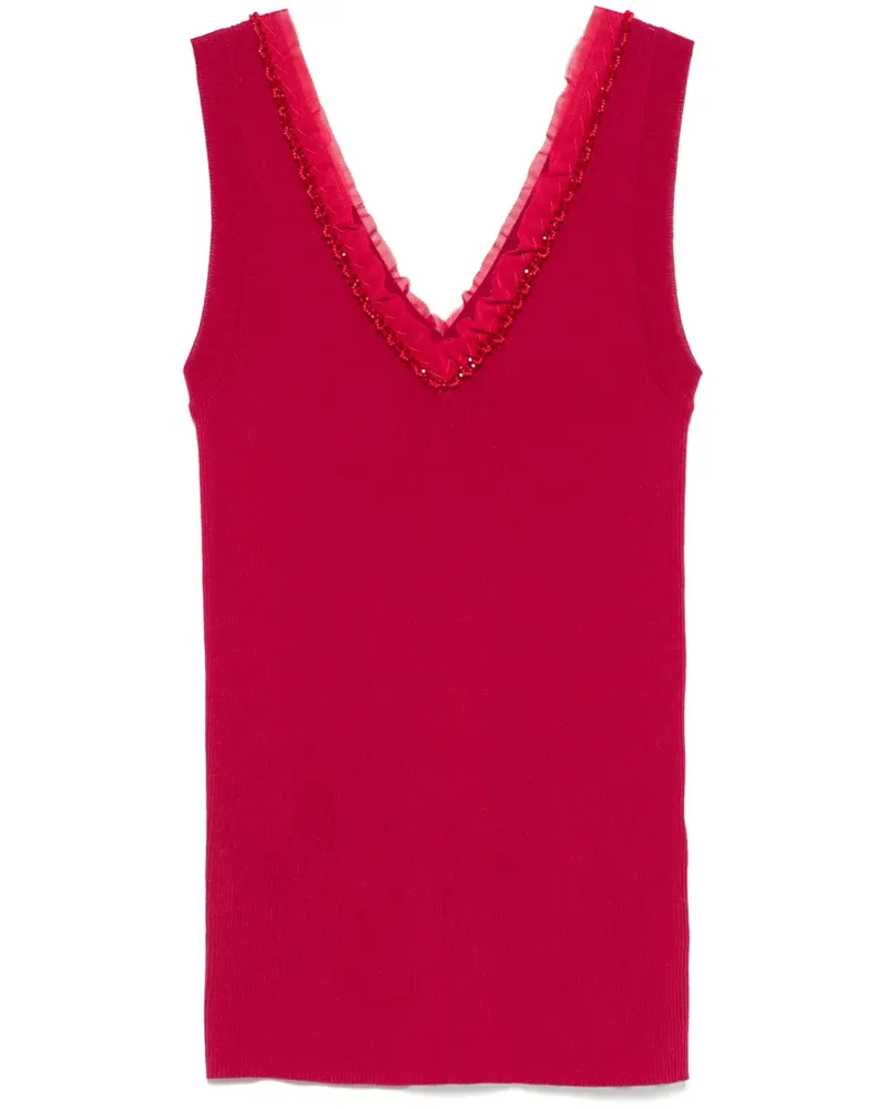 P.A.R.O.S.H. P.A.R.O H. Geripptes Tanktop - Rosa Rosa