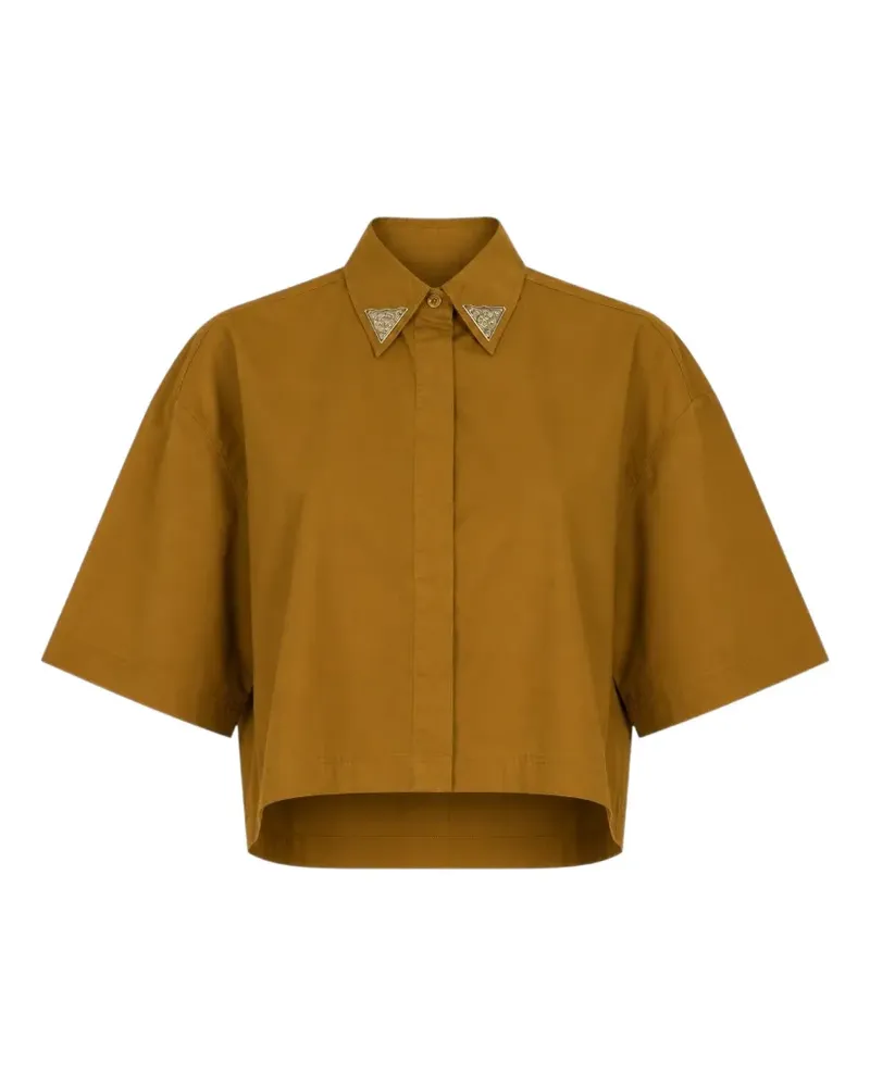 Pinko Kurzärmeliges Cropped-Hemd - Braun Braun